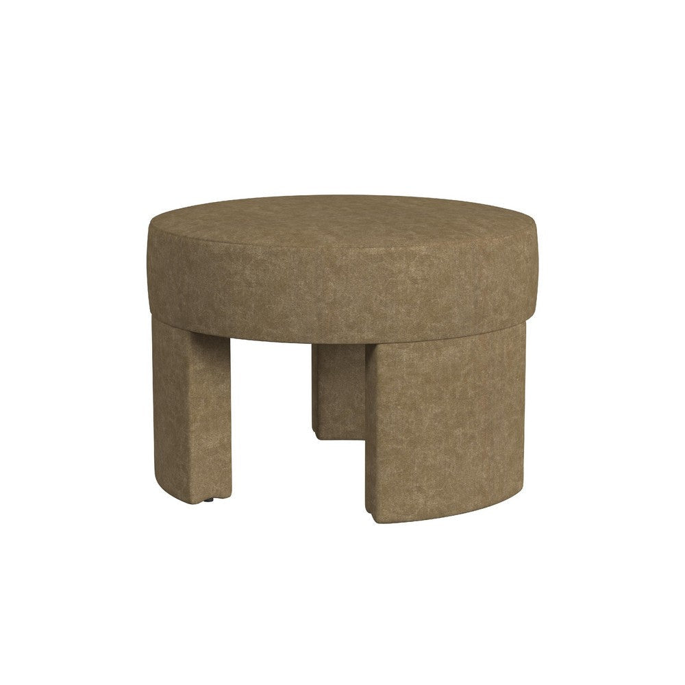 Noa Round Ottoman Footstool | Soft Mocha Brown Boucle | 24"