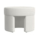 Noa Round Ottoman Footstool | Soft Cream White Boucle | 24"