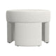 Noa Round Ottoman Footstool | Soft Cream White Boucle | 24’’ BM334163