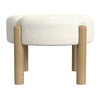 Eli 22’’ Ottoman Footstool | Cream Boucle and Natural Brown Hardwood BM334164