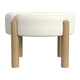 Eli 22’’ Ottoman Footstool | Cream Boucle and Natural Brown Hardwood BM334164