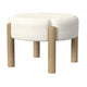 Eli 22’’ Ottoman Footstool | Cream Boucle and Natural Brown Hardwood BM334164