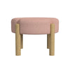 Eli 22’’ Ottoman Footstool | Blush Pink Boucle and Natural Hardwood BM334166