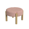Eli 22’’ Ottoman Footstool | Blush Pink Boucle and Natural Hardwood BM334166