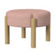 Eli 22’’ Ottoman Footstool | Blush Pink Boucle and Natural Hardwood BM334166