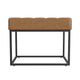 Kai Ottoman Footstool | Carmel Brown Faux Leather | Black Metal | 22’’ BM334167