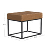 Kai Ottoman Footstool | Carmel Brown Faux Leather | Black Metal | 22’’ BM334167