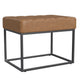 Kai Ottoman Footstool | Carmel Brown Faux Leather | Black Metal | 22"
