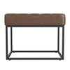 Kai Ottoman Footstool | Dark Brown Faux Leather | Black Metal | 22’’ BM334168
