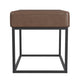 Kai Ottoman Footstool | Dark Brown Faux Leather | Black Metal | 22"