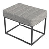 Kai Ottoman Footstool | Heather Gray Yarn Cream Boucle | Black | 22"