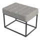Kai Ottoman Footstool | Heather Gray Yarn Cream Boucle | Black | 22"