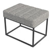 Kai Ottoman Footstool | Heather Gray Yarn Cream Boucle | Black | 22’’ BM334170