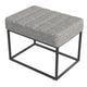 Kai Ottoman Footstool | Heather Gray Yarn Cream Boucle | Black | 22’’ BM334170