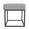 Kai Ottoman Footstool | Heather Gray Yarn Cream Boucle | Black | 22’’ BM334170