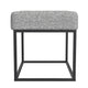 Kai Ottoman Footstool | Heather Gray Yarn Cream Boucle | Black | 22’’ BM334170