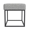 Kai Ottoman Footstool | Heather Gray Yarn Cream Boucle | Black | 22"