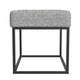 Kai Ottoman Footstool | Heather Gray Yarn Cream Boucle | Black | 22"