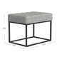 Kai Ottoman Footstool | Heather Gray Yarn Cream Boucle | Black | 22’’ BM334170