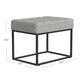 Kai Ottoman Footstool | Heather Gray Yarn Cream Boucle | Black | 22"