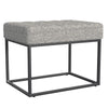Kai Ottoman Footstool | Heather Gray Yarn Cream Boucle | Black | 22"