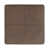 Kai Ottoman Footstool | Brown Faux Leather | Gold Metal | 18’’ Square BM334171
