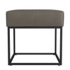 Kai Ottoman Footstool | Gray Faux Leather | Black Metal | 18’’ Square BM334172