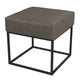 Kai Ottoman Footstool | Gray Faux Leather | Black Metal | 18’’ Square BM334172