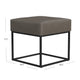 Kai Ottoman Footstool | Gray Faux Leather | Black Metal | 18’’ Square BM334172
