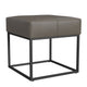 Kai Ottoman Footstool | Gray Faux Leather | Black Metal | 18" Square