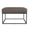 Kai Ottoman | Pewter Gray Faux Leather and Black Metal | 28’’ Square BM334174