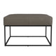 Kai Ottoman | Pewter Gray Faux Leather and Black Metal | 28’’ Square BM334174