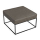Kai Ottoman | Pewter Gray Faux Leather and Black Metal | 28’’ Square BM334174