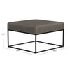 Kai Ottoman | Pewter Gray Faux Leather and Black Metal | 28’’ Square BM334174