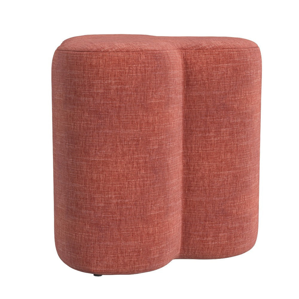 Ace Accent Ottoman with Fun Clover Shape and Pink Chenille | 18’’ BM334175
