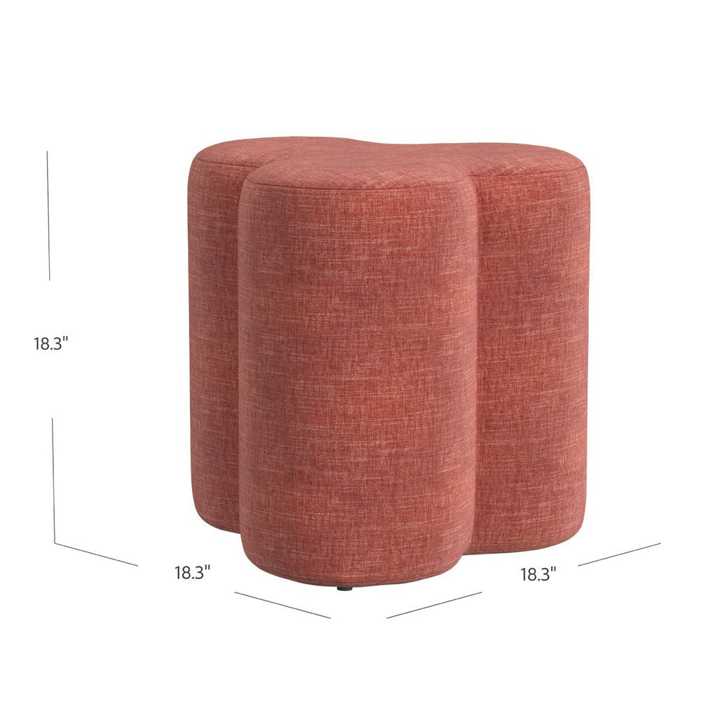 Ace Accent Ottoman with Fun Clover Shape and Pink Chenille | 18’’ BM334175