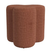 Ace Accent Ottoman with Clover Shape and Rust Orange Chenille | 18’’ BM334176