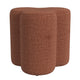 Ace Accent Ottoman with Clover Shape and Rust Orange Chenille | 18’’ BM334176