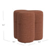 Ace Accent Ottoman with Clover Shape and Rust Orange Chenille | 18’’ BM334176
