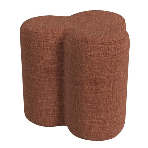 Ace Accent Ottoman with Clover Shape and Rust Orange Chenille | 18"
