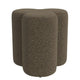 Ace Accent Ottoman with Clover Shape and Dark Brown Boucle | 18’’ BM334177