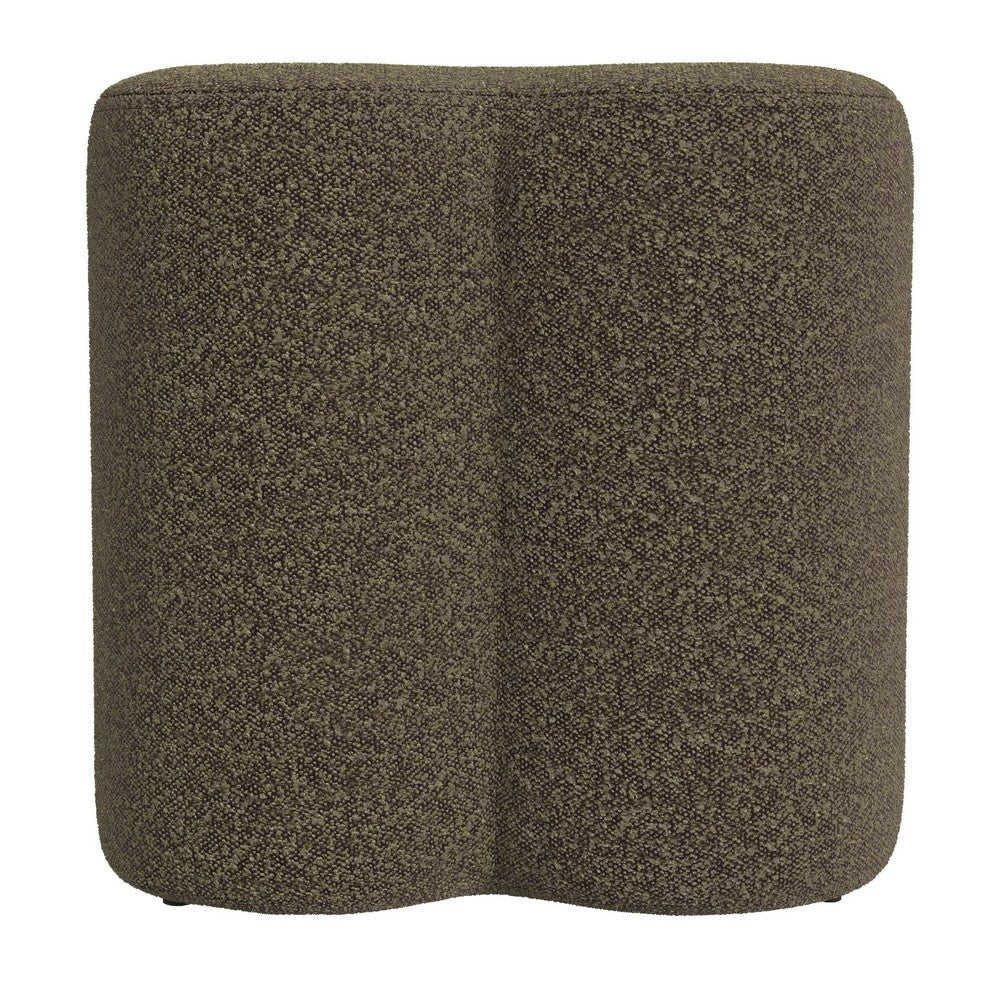 Ace Accent Ottoman with Clover Shape and Dark Brown Boucle | 18’’ BM334177