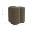 Ace Accent Ottoman with Clover Shape and Dark Brown Boucle | 18’’ BM334177