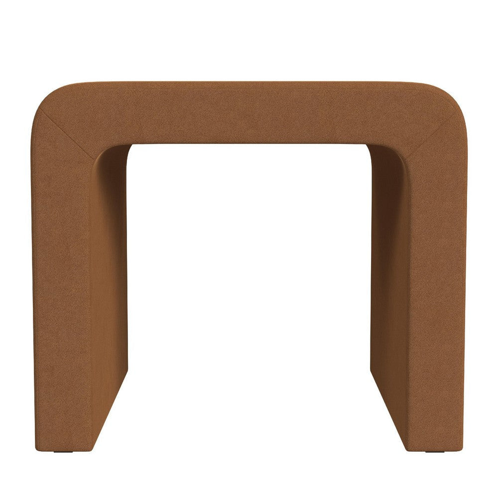 Ari Ottoman Footstool | Arc Shape with Rust Orange Velvet | 22’’ BM334178