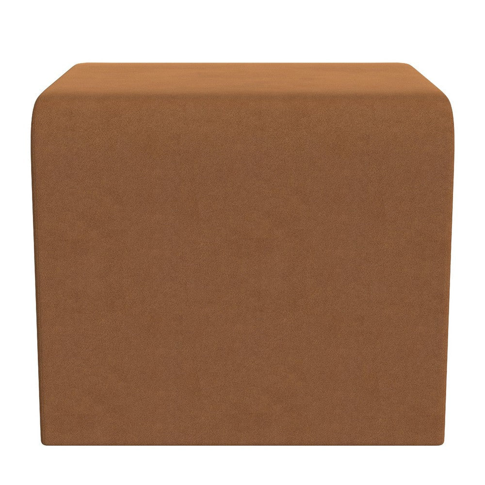 Ari Ottoman Footstool | Arc Shape with Rust Orange Velvet | 22’’ BM334178