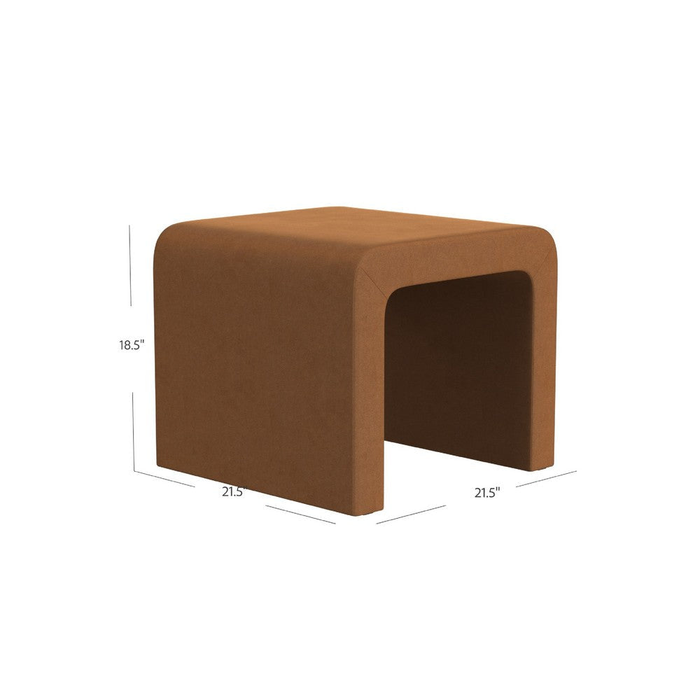 Ari Ottoman Footstool | Arc Shape with Rust Orange Velvet | 22’’ BM334178