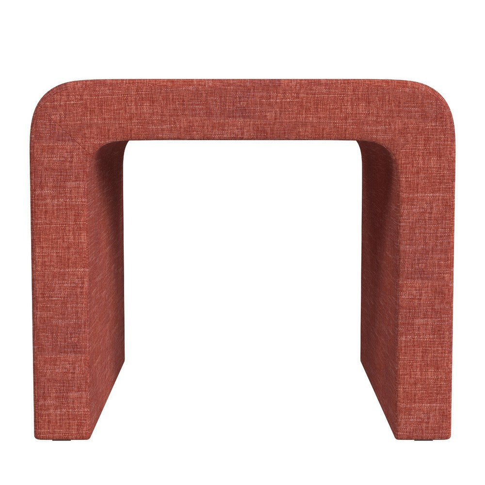 Ari Ottoman Footstool | Arc Shape with Rich Pink Chenille | 22’’ BM334180