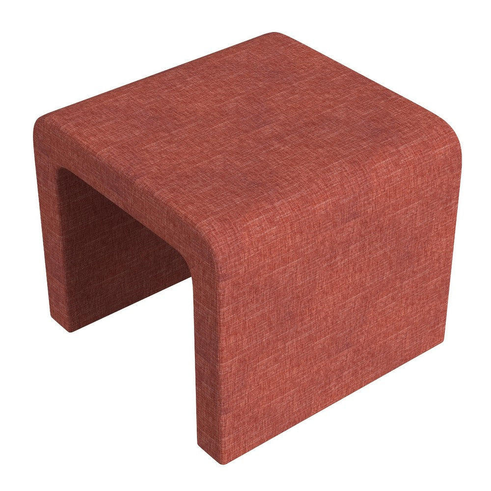 Ari Ottoman Footstool | Arc Shape with Rich Pink Chenille | 22’’ BM334180
