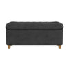Bea Storage Ottoman Bench with Tufted Black Faux Leather | 40’’ BM334182