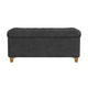 Bea Storage Ottoman Bench with Tufted Black Faux Leather | 40’’ BM334182